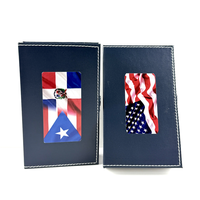 Jeu de dominos drapeau portoricain double neuf, 55 pièces, étui en cuir de luxe, 1118 cm, jeu de société de collection, cadeau souvenir culturel