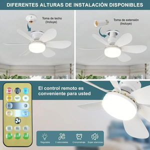 Ventilatore da soffitto moderno a LED con telecomando, 5 pale, 20,47 pollici, motore AC, luce dimmerabile per soggiorno - Product Image 6