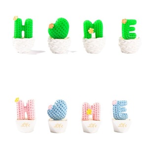 Dp Mini Cactus Home Letters, decoraciones de resina para escritorio e interior de coche, 4 piezas - Product Image 5
