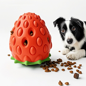 Jouets amusants pour chiens Jouets en caoutchouc fraise difficiles à mordre et à broyer les dents Soulager l'ennui Grands chiens - Product Image 1