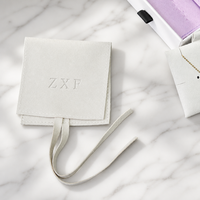 Boîte à bijoux en carton personnalisée ZXF avec logo, différentes tailles, imprimée, avec pochette en microfibre suédée