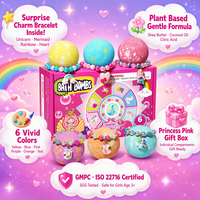 Set de Regalo OEM para Niñas: Pulsera Sorpresa con Bombas de Baño, Bolas Efervescentes Coloridas Hechas a Mano a Base de Plantas, Unicornio, Sirena, Hidratante