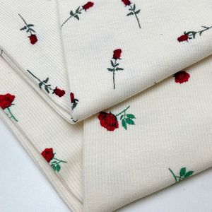 <span class=keywords><strong>Muestra</strong></span> gratis acanalado 96% viscosa 4% estiramiento personalizado Rosa Digital impreso 270gsm tejido de punto 2*2 costilla para Loungewear Tops - Product Image 2