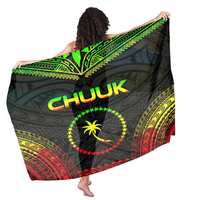 Sarong en tissu avec motif tribal du drapeau de Chuuk, sarongs polynésiens mixtes, 145 cm * 115 cm ou 180 cm * 90 cm, lavalava de plage, écharpe personnalisable