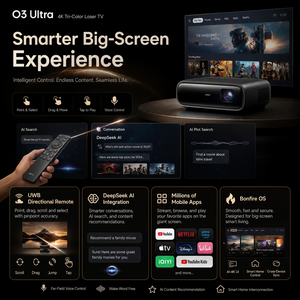 Téléviseur laser 4K Jmgo O3 Ultra, projecteur à ultra courte focale <span class=keywords><strong>de</strong></span> 4000 lumens ISO avec triple laser MALC 2.0 pour cinéma maison intelligent - Product Image 4