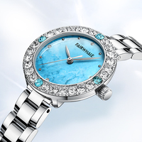Jam Tangan Wanita Mark Fairwhale Mewah Quartz Dial Bulat Mini Tahan Air 3atm Tali Baja Tahan Karat Hadiah Jam Tangan Wanita FW-3500