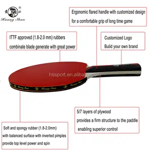 ITTF-raqueta de tenis de mesa personalizada, raqueta de ping pong profesional de alta calidad, fabricante de fábrica