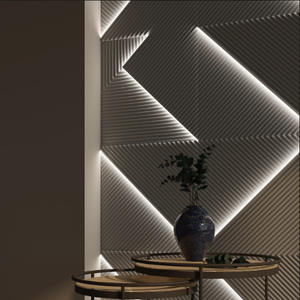 Plaque d'horloge futuriste en cuir de pierre PU, motif géométrique de grille de fenêtre, motif carré de brique Yuli, givré - Product Image 3