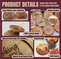 Nouvelle conception, plateau à charcuterie en bois d'acacia de qualité supérieure, plateau à apéritif en bois, logo personnalisé écologique, moderne