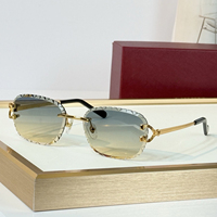Lunettes de soleil ovales élégantes sans monture, de créateur, protection UV400, dégradées, style vintage de luxe pour femmes, idéales pour l'été, les mariages et les vacances