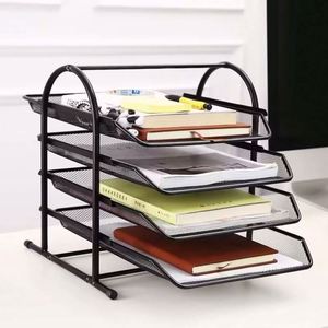Wholesale Hot Sale 2/3/4/5 Tier Sliding Metal <b>File</b> Tray Black Office Home Bedroom <b>Paper</b> Letter Storage - Product Image 1