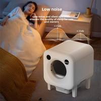 Bac à litière pour chat intelligent carré en ABS entièrement fermé, avec contrôle à distance par application WiFi, nettoyage automatique et ensachage des déchets