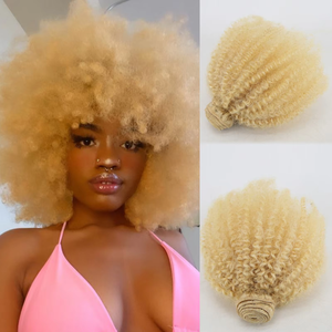 En gros 613 Blonde 100 Européenne Non Transformés Cheveux Humains Afro-kc Bundles Pour Les Femmes Cheveux <span class=keywords><strong>Tissage</strong></span> Tressage Blonde Afro-kc Bundles - Product Image 4