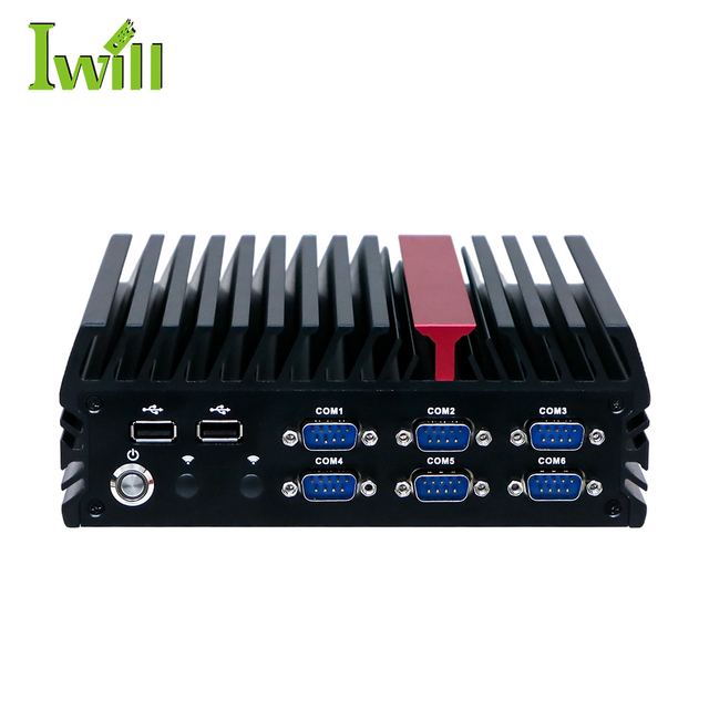 New Arrivals AMD Ryzen R2314 Fanless Industrial Mini PC 6COM 2HD 6USB Embedded Box Pc for Industrial Automation