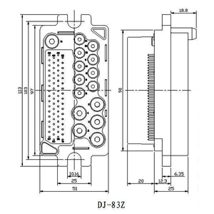 Nhiệm Vụ Nặng Nề 75A 83 Pin Hỗn Hợp Điện Và Tín Hiệu Pcb Gắn Kết Nối Right Angle Board-to-Wire Tiêu Đề Cho Cung Cấp Điện Máy Chủ - Product Image 3