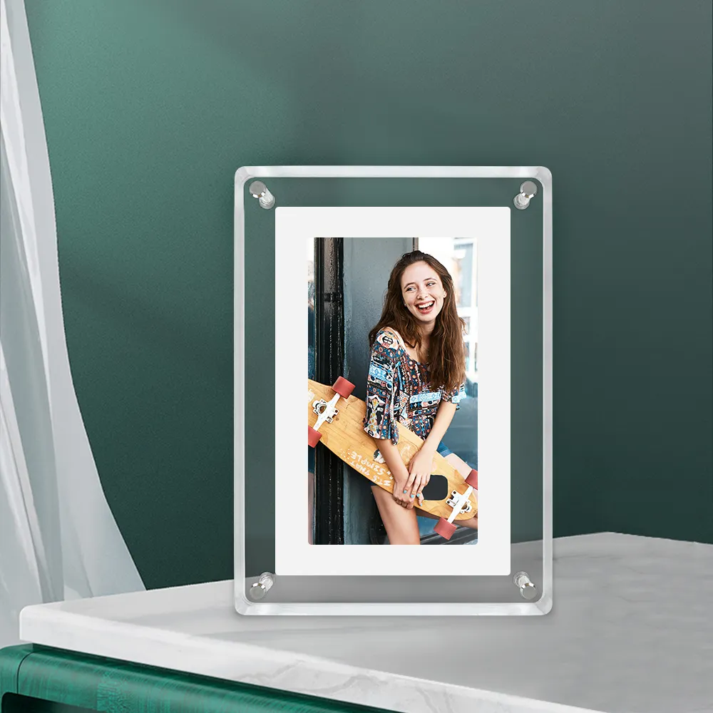 Full hd picture frame digital stand 1024*600 electronic acrylic lcd photo album digital photo frame 7 inch
