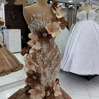 Nouvelle Robe de Soirée Longue en Dentelle, Coupe Sirène Élégante, Effet Amincissant, Épaules Dénudées, en Fibre d'Acétate