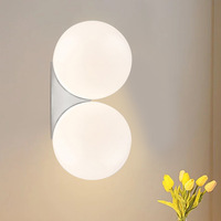 Applique murale LED nordique en fer, style moderne, avec boule de verre, pour hôtel, restaurant, chambre, salon, bureau
