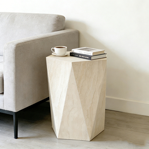 <span class=keywords><strong>Tavolino</strong></span> in Travertino Beige Naturale, Arredamento Moderno di Lusso per Soggiorno, Dimensioni Personalizzabili, Decorazione per Interni ed Esterni - Product Image 1