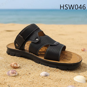 LXG, Sandales gladiateur pour hommes, populaires en Afrique, à bout ouvert, grande taille, antidérapantes, unisexes, noires, pour l'été, HSW045 - Product Image 2