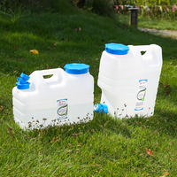 Seau à eau carré d'extérieur de 11-12-15 litres, en PE de qualité alimentaire, avec robinet et couvercle, conteneur d'eau pour le camping, réservoir d'eau