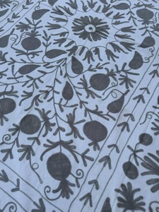 Luxury Suzani Cotton <b>Quilt</b> Hand Embroidered <b>Bedspread</b> Sofa Blanket Elegant Boho Home Decoration - Product Image 5