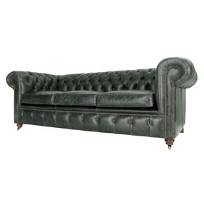 โซฟาเชสเตอร์ฟิลด์สไตล์วินเทจ 3 ที่นั่ง หนังแท้ ตกแต่งกระดุมหรูหรา เฟอร์นิเจอร์ห้องนั่งเล่นสุดหรู ดีไซน์สง่างามเหนือกาลเวลา - Product Image 5