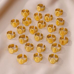 Joyería de moda Popular letra inglesa anillo abierto de acero inoxidable fino Hip Hop Punk anillos de personalidad para Mujeres Hombres - Product Image 6