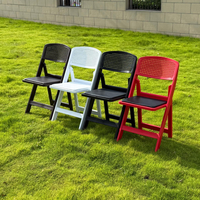 Chaise pliante en résine de qualité commerciale, design classique personnalisé, avec dossier perforé, pour événements d'entreprise, jardins, extérieur, mariages et repas