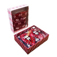 Coffret Cadeau de Noël Personnalisé OEM Écologique avec Housse de Gourde en Tricot et Fenêtre Transparente en Carton pour Emballage Mat Laminé