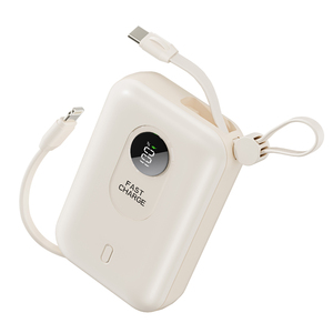 Batterie externe à charge rapide 20W avec câble intégré, chargeur portable, écran LED, mini batterie externe pour appareils intelligents - Product Image 1