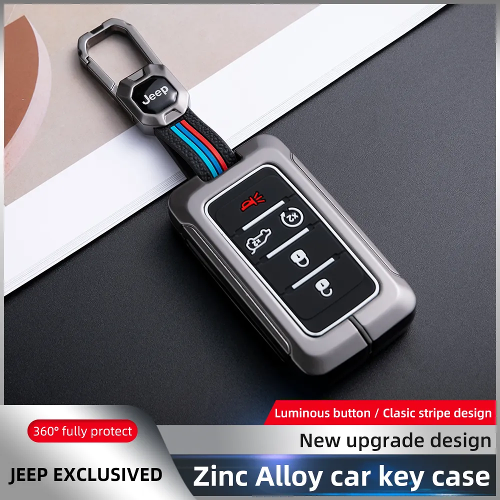 Cho Jeep Key Fob Bìa trường hợp vỏ kim loại chìa khóa thông minh chủ Protector đối với Jeep Grand Cherokee L grandwagoneer 6 nút 2023 2022