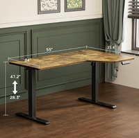 Cadre de bureau ergonomique réglable en hauteur électriquement, construction en acier, design moderne, extensible, convertible, fixation murale, bureau