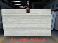 Dalle de travertin bleu océan, surface polie, travertin gris argenté naturel pour revêtement mural et de sol