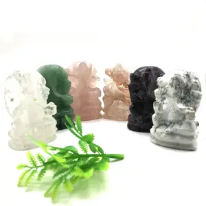 Crystal Crafts Crystal Ganesha for Home Souvenirs Gifts Wholesale Bulk Natural Religious India Picture Carved Stone Engraving