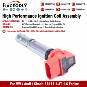 คอยล์จุดระเบิด RACEORLY 036905715H <span class=keywords><strong>EA111</strong></span> 1.4T 1.6L <span class=keywords><strong>TSI</strong></span> สำหรับ VW Polo Lavida Touran Skoda Fabia CFBA CPJA - Product Image 1