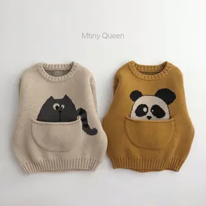 Sweater anak-anak musim gugur dan musim dingin anak laki-laki dan perempuan fashion harta karun gaya asing kartun pullover sweater