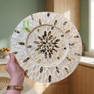 BEST SELLER New Product Mother of Pearl Round Placemats For Party Modern Style Decoration Placemats For Dinner From Vietnam - Product Image 1