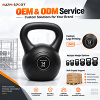 Kettlebell en ciment rempli de sable WM avec logo personnalisé, durable, antidérapant, pour la musculation à domicile, 2-24 kg