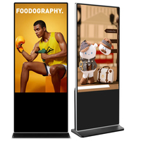 Entrega Rápida, Kiosco Digital LED con Soporte de Piso, Pantalla Táctil de 55 Pulgadas y 10 Puntos, CMS Integrado, Animación, para Elevadores y Centros Comerciales