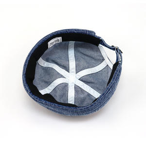 Casquette de marin américaine rétro tendance en coton denim pour homme et femme, style japonais artistique, avec étiquette en tissu - Product Image 4