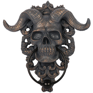 Aldaba de puerta colgante de calavera de Dios con cuernos, aldaba de puerta con cabeza de <span class=keywords><strong>esqueleto</strong></span>, aldaba de puerta de calavera de Diablo, colgador de figura de <span class=keywords><strong>cabra</strong></span> de resina colgante - Product Image 5