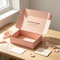 Boîte d'expédition pliante en carton ondulé rose personnalisée avec impression du logo de la marque pour l'emballage de cadeaux, de marchandises et de produits, vente en gros