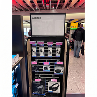 Support d'affichage pour casques audio sur pied en métal sur mesure, présentoir commercial pour l'électronique avec écran LCD