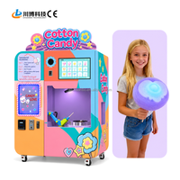 Machine distributrice automatique de barbe à papa de haute qualité, personnalisable en usine, avec options de paiement multiples pour centres commerciaux