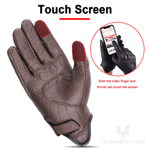 Guantes de Motociclismo SUOMY, Vintage, de Cuero Genuino, con Pantalla Táctil, para Motocross, MTB, Ciclismo, de Piel de Cabra - Product Image 3