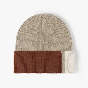 Outono inverno combinação cor ao ar livre quente gorro bonés mulheres moda lã chapéu homens frio Coelho Cabelo Fofo malha chapéus