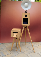 Photomaton de mariage en bois avec support d'imprimante compatible avec DS620/DNP RX1 ; adapté aux iPad et aux appareils photo reflex numériques