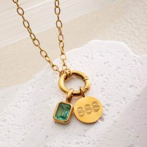 कस्टम स्टेनलेस स्टील व्यक्तिगत रंगीन जन्मदिन के पत्थर राशि वाले फल ऑक्टेनिक पेरेंट गहने हार - Product Image 2