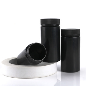 Black HDPE Supplement <b>Bottle</b> 100ml 150ml <b>200ml</b> Plastic Pill Container Wide Mouth Jar with Tear Off Lid Customizable - Product Image 4